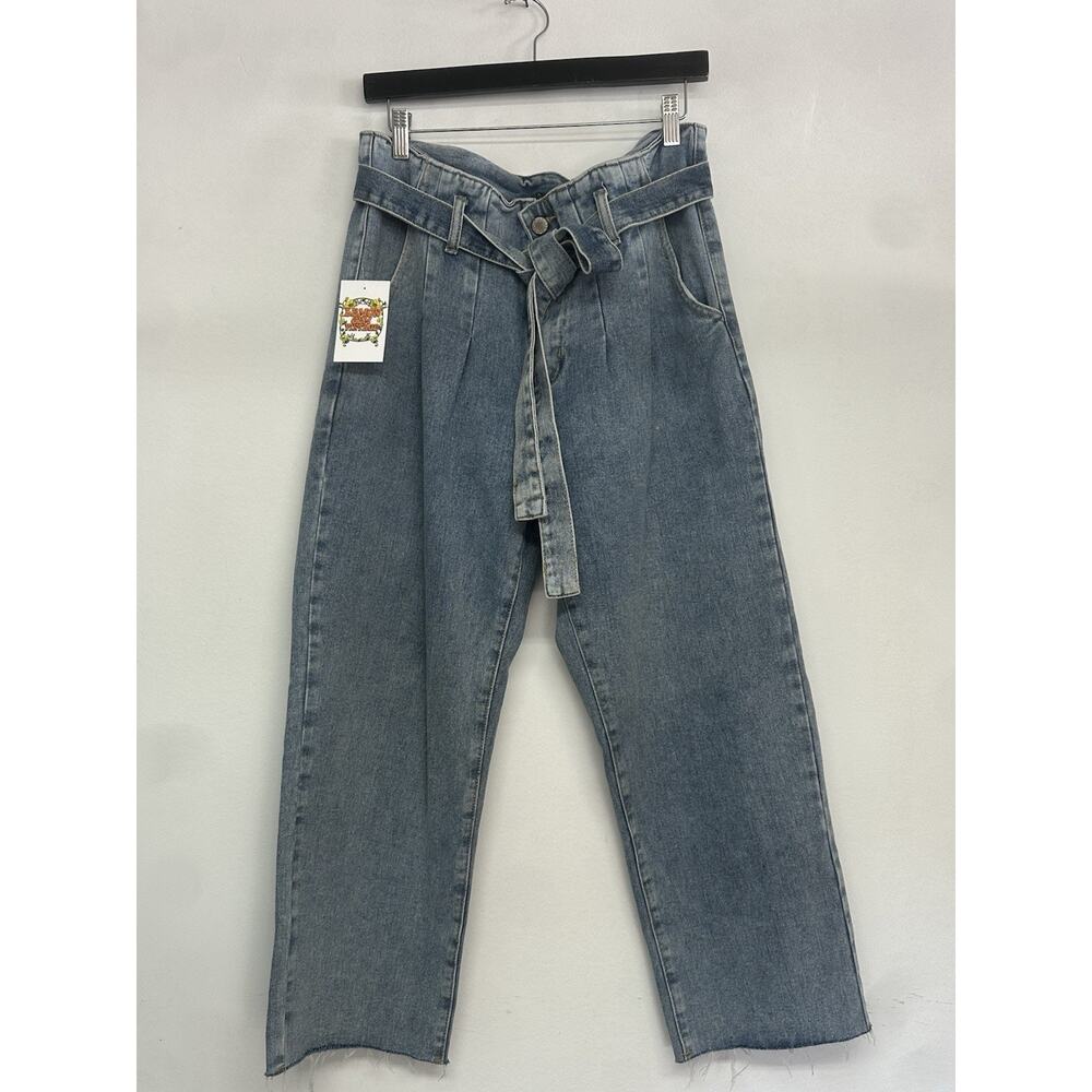 Wishlist Denim Jeans Size Large Y2K High Rise Straight Leg Vintage Wash